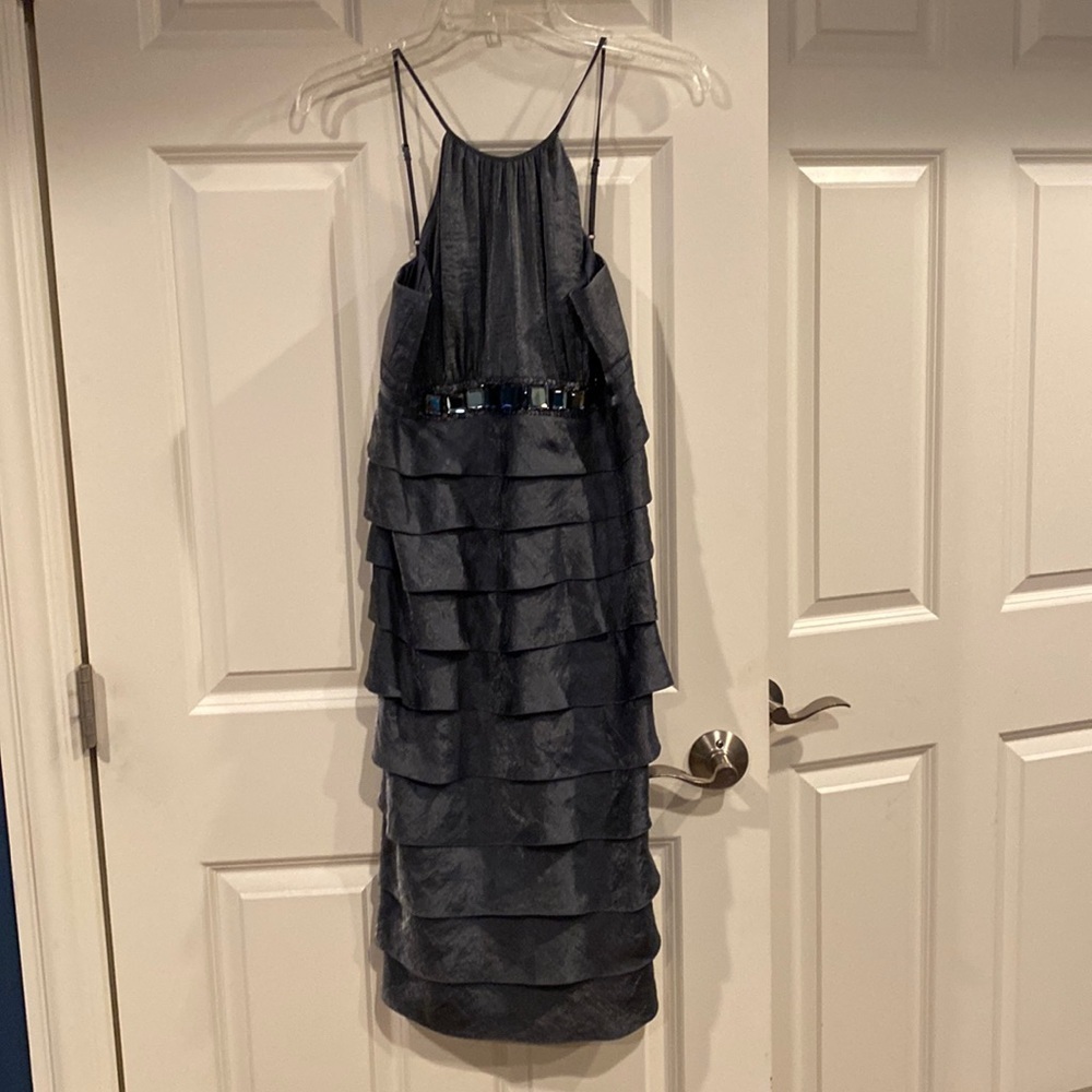6 Adrianna Papell black/gray light sparkle dress